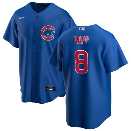 Youth Chicago Cubs #8 Ian Happ Royal Cool Base Stitched Baseball Jersey